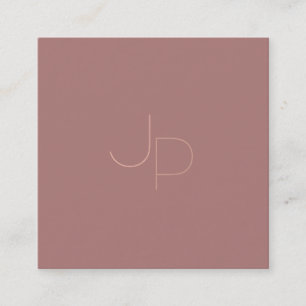 Trendy Creative Modern Monogram Template Luxury Square Business Card
