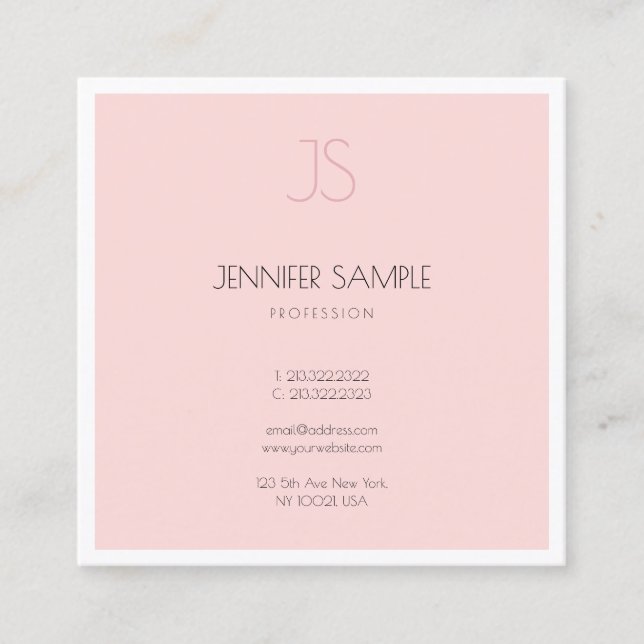 Trendy Creative Monogrammed Sleek Graphic Design Square Business Card (Front)