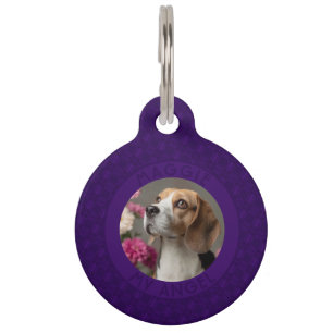Trendy Custom Cat Lover Present Plaid Pattern Pet Tag