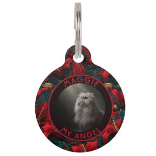 Trendy Custom Fur Mom Gift Lilies Pet Tag