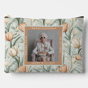 Trendy Custom Tulip Flower 50Th Birthday Accessory Pouch