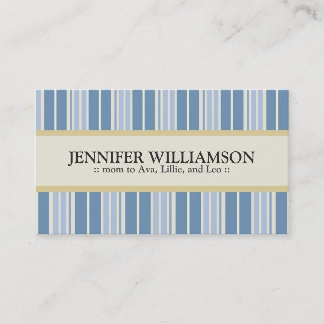 Trendy Customized Mommy Calling Cards Stripes : 05 (Front)