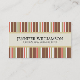 Trendy Customized Mommy Calling Cards Stripes : 09