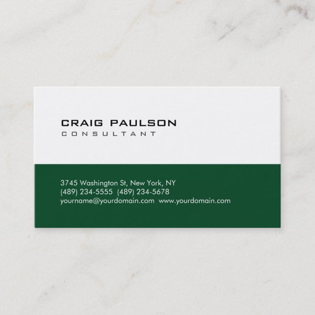 Trendy Cute Chic Dark Green Carte de visite (Devant)