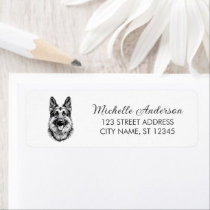 Trendy Cute German Shepherd Dog Return Address    