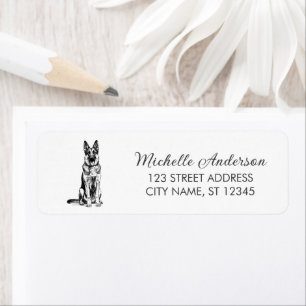 Trendy Cute German Shepherd Dog Return Address    