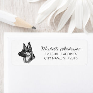 Trendy Cute German Shepherd Dog Return Address    