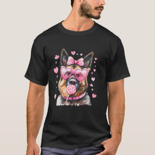 Trendy Cute German Shepherd Mom Bow Dog Lover Vale T-Shirt