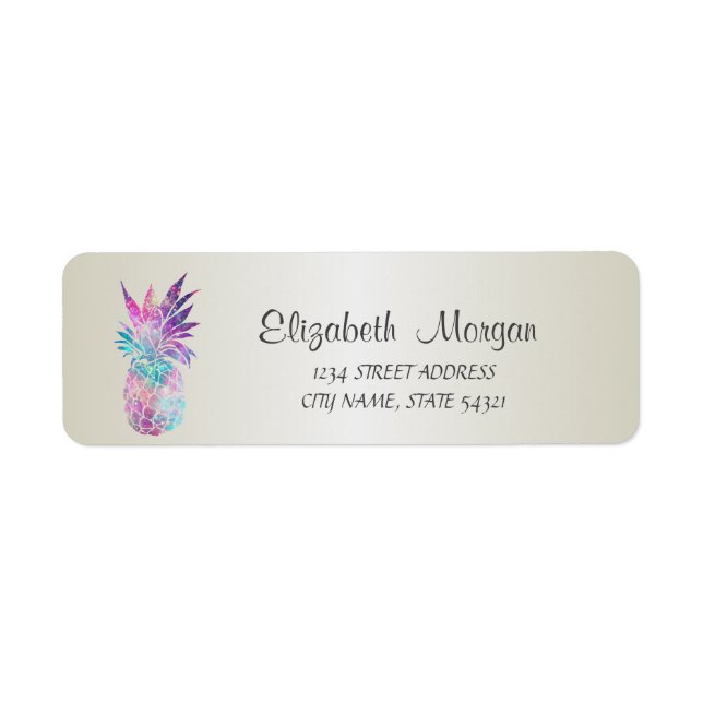 Trendy Cute  Girly  Pineapple  Address Label (Front)