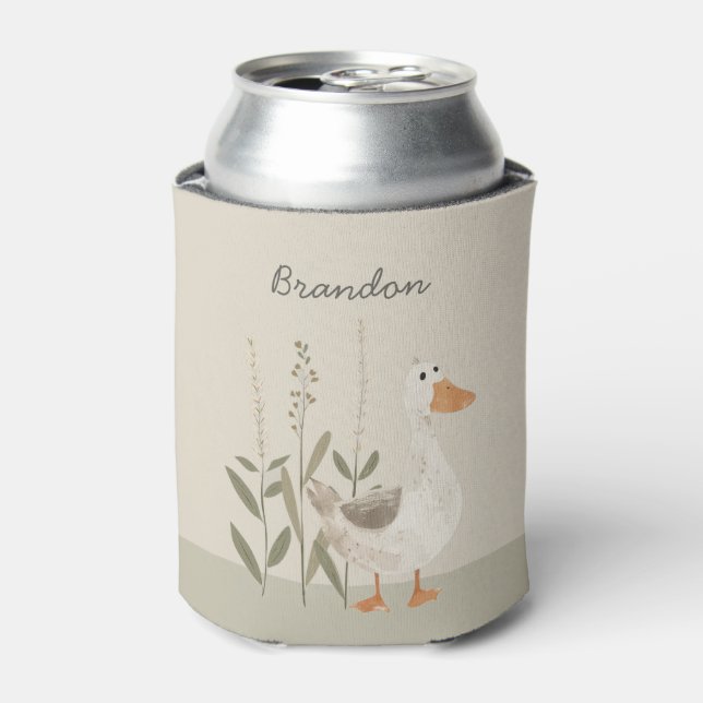 Trendy Cute Goose Customizable Can Cooler (Can Front)