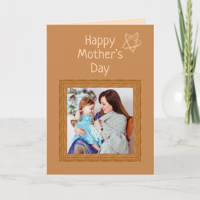 Trendy Cute Mother's Day Card Custom Photo Replace (Front)