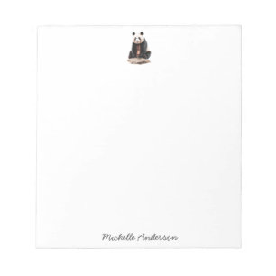 Trendy Cute Panda Bear Personalized  Notepad