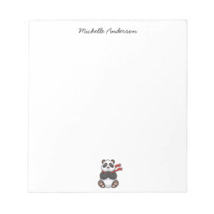 Trendy Cute Panda Bear Personalized  Notepad