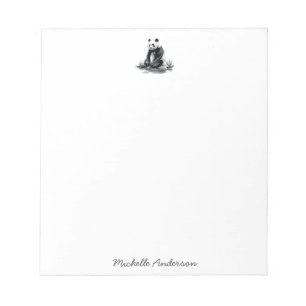 Trendy Cute Panda Bear Personalized  Notepad