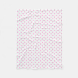 Trendy Cute Pink White Polka Dots Pattern Fleece Blanket
