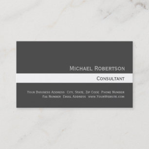 Trendy Cute Plain Grey White Business Card
