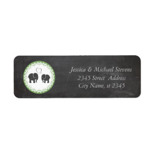 Trendy cute romantic elephants in love chalkboard