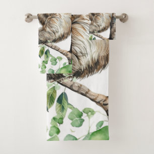 Trendy Cute Sloth In A Tree Bath Towel Set