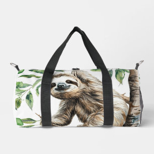 Trendy Cute Sloth In A Tree Custom Duffle Bag