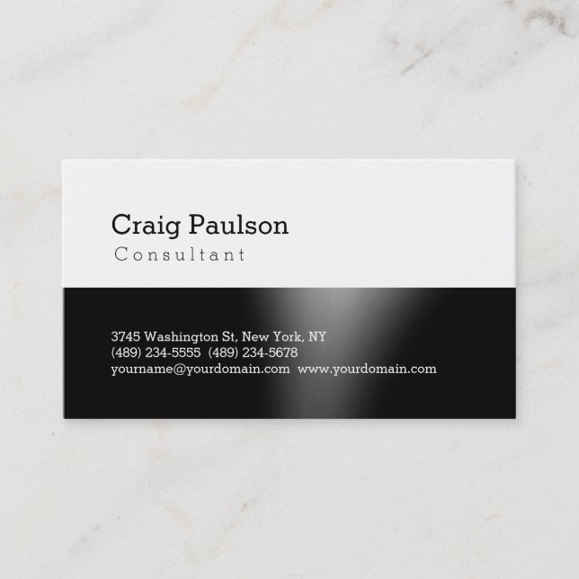 Trendy Cute Standard Black White Business Card (Front)