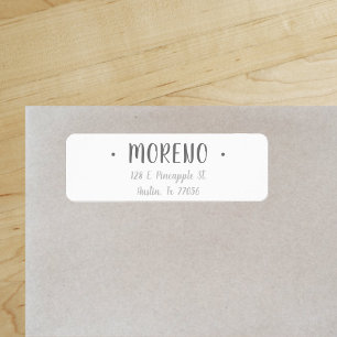 Trendy Cute Stylish Grey Script Return Address