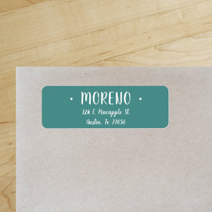 Trendy Cute Stylish Teal Return Address