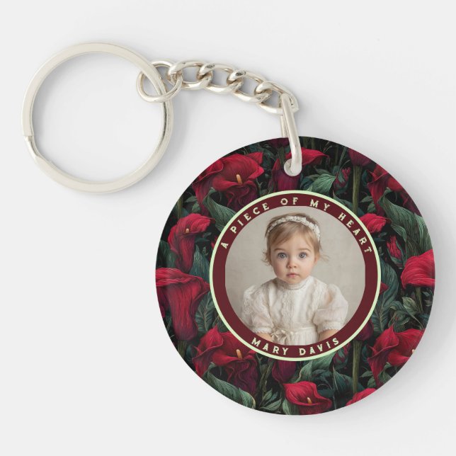 Trendy Dads Day Gifts Calla Lilies Flower Keychain (Front)