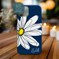 Trendy Daisy Floral Illustration Custom name