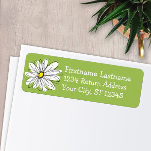 Trendy Daisy Floral Illustration - lime and yellow