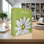 Trendy Daisy Floral Illustration - lime and yellow Binder<br><div class="desc">A zen and whimsical,  hipster piece of art. You can add a name,  monogram or other custom text. If you need to move the art around,  click on the customize button to make changes.</div>