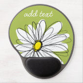 Trendy Daisy Floral Illustration - lime and yellow Gel Mouse Pad (Front)