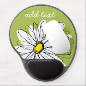 Trendy Daisy Floral Illustration - lime and yellow Gel Mouse Pad (Left Side)