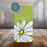 Trendy Daisy Floral Illustration lime green yellow iPhone 15 Case<br><div class="desc">A zen and whimsical,  hipster piece of art. You can add a name,  monogram or other custom text. If you need to move the art around,  click on the customize button to make changes.</div>