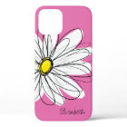 Trendy Daisy Floral Illustration - pink yellow