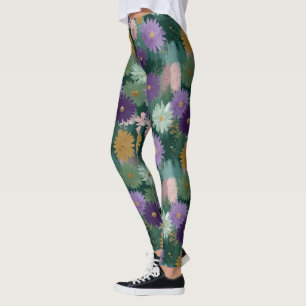 Trendy Daisy Flower Active Fitness Leggings