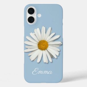 Trendy Daisy Flower Blossom - Floral Fashion Blue iPhone 16 Plus Case