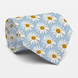 Trendy Daisy Flower Blossoms - Fashion - Blue Tie