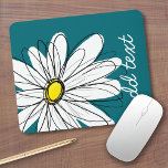 Trendy Daisy with blue and yellow Mouse Pad<br><div class="desc">A zen and whimsical,  hipster piece of art. You can add a name,  monogram or other custom text. If you need to move the art around,  click on the customize button to make changes.</div>