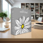 Trendy Daisy with grey and yellow Binder<br><div class="desc">A zen and whimsical,  hipster piece of art. You can add a name,  monogram or other custom text. If you need to move the art around,  click on the customize button to make changes.</div>