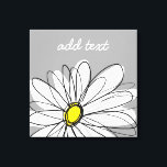 Trendy Daisy with grey and yellow Canvas Print<br><div class="desc">A zen and whimsical,  hipster piece of art. You can add a name,  monogram or other custom text. If you need to move the art around,  click on the customize button to make changes.</div>
