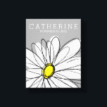 Trendy Daisy with grey and yellow Canvas Print<br><div class="desc">A zen and whimsical,  hipster piece of art. You can add a name,  monogram or other custom text. If you need to move the art around,  click on the customize button to make changes.</div>