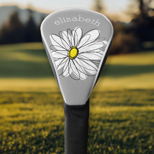 Trendy Daisy with grey and yellow Golf Head Cover