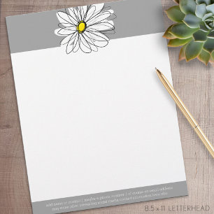 Trendy Daisy with grey and yellow Letterhead