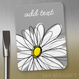 Trendy Daisy with grey and yellow Magnet