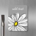 Trendy Daisy with grey and yellow Magnet<br><div class="desc">A zen and whimsical,  hipster piece of art. You can add a name,  monogram or other custom text. If you need to move the art around,  click on the customize button to make changes.</div>