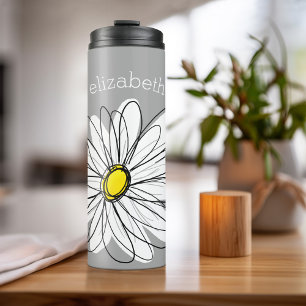 Trendy Daisy with grey and yellow Thermal Tumbler