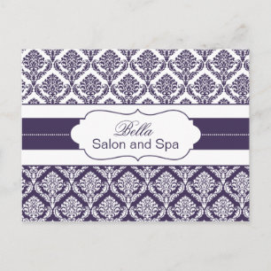 trendy damask purple business ThankYou Cards
