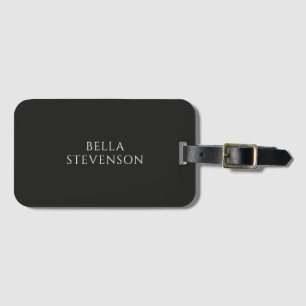 Trendy Dark Grey Plain Simple Minimalist Stylish Luggage Tag