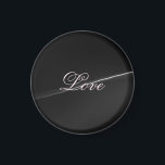 Trendy Dark Grey Wave Love Wedding Calligraphy Magnet<br><div class="desc">You can easily change the fonts and colours. You can also add your logo and the background image as you like.</div>