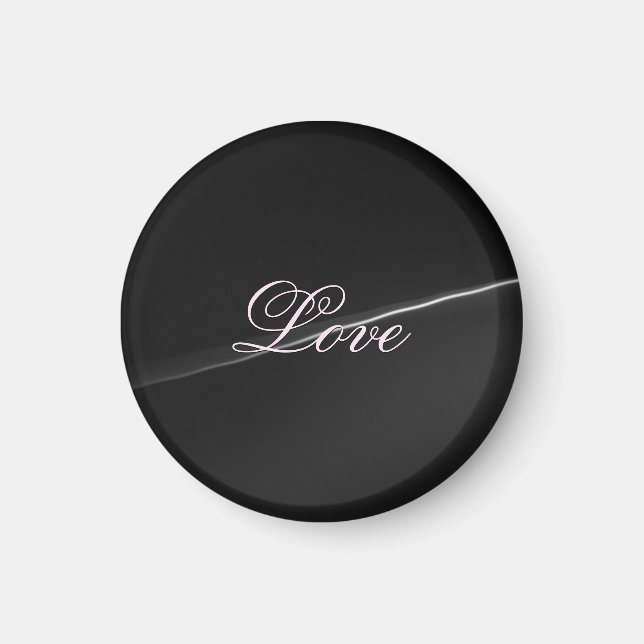 Trendy Dark Grey Wave Love Wedding Calligraphy Magnet (Front)